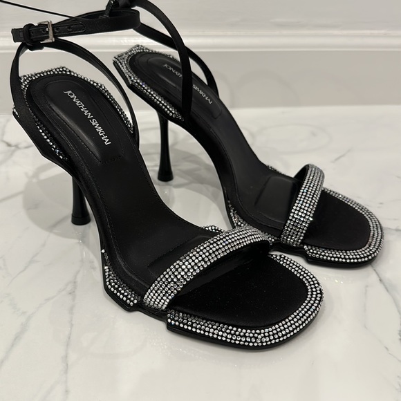 Jonathan Simkhai Crystal Satin Heels - Picture 6 of 9